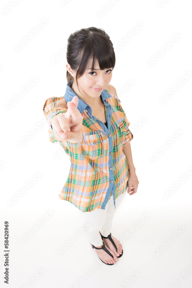 Asian woman cross finger with cheat sign Asian woman cross finger with cheat sign