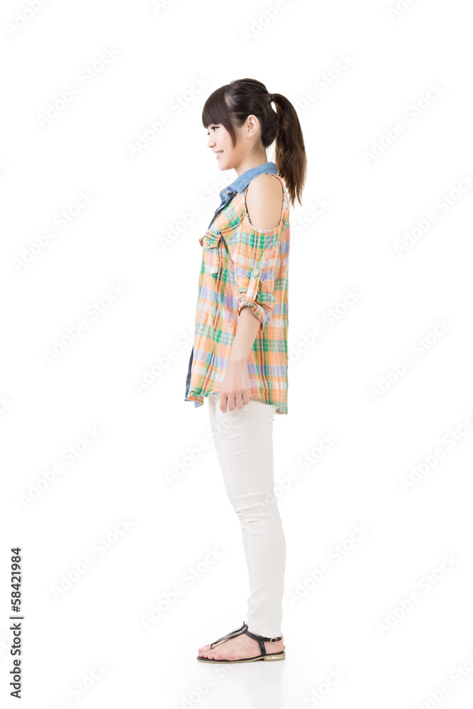 Beautiful young woman standing in casual wear Beautiful young woman standing in casual wear