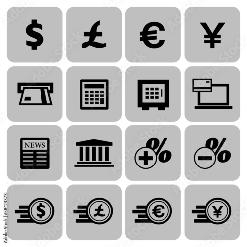 Financial and money icon set
