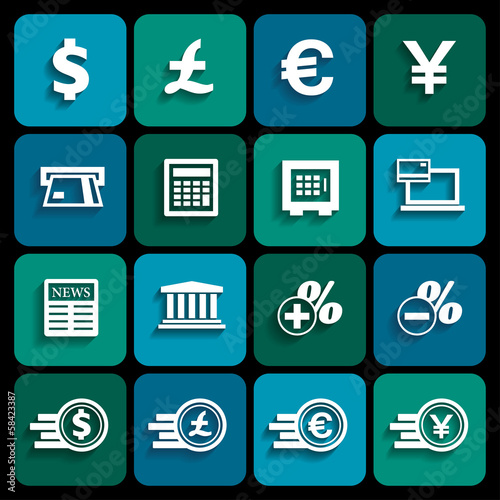 Financial and money icon set