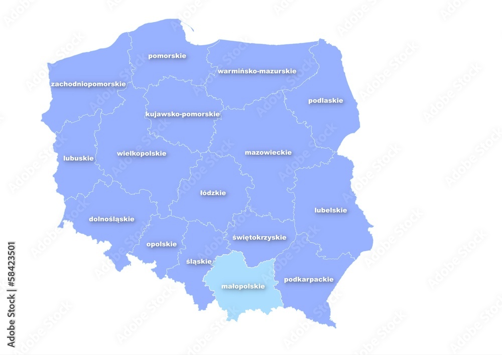 Administracyjna mapa polski