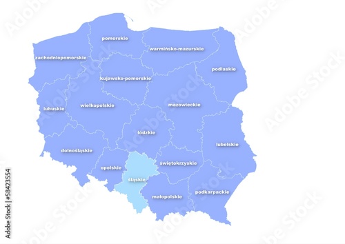 Administracyjna mapa polski
