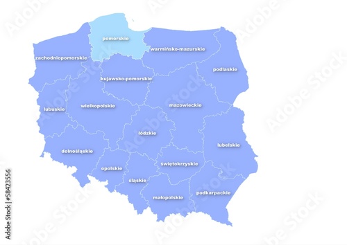 Administracyjna mapa polski