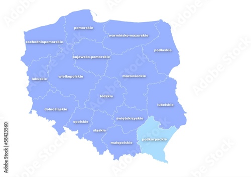 Administracyjna mapa polski