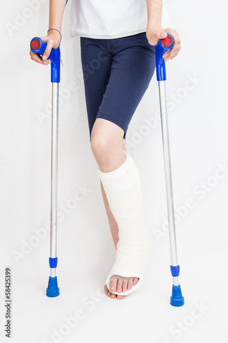 Girl with broken leg