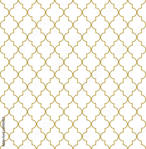 Seamless golden oriental window grille