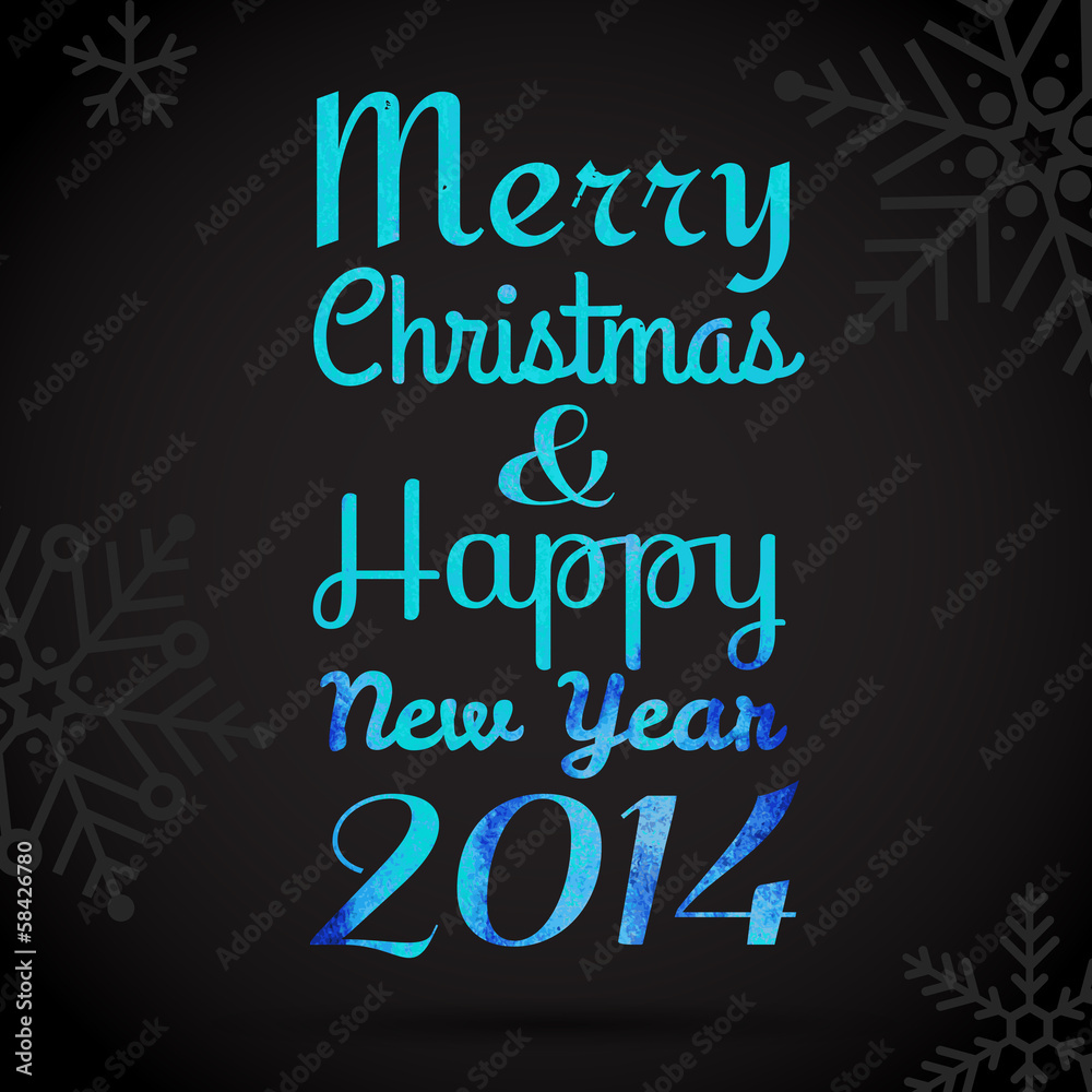 Christmas, New Year 2014 - vector card
