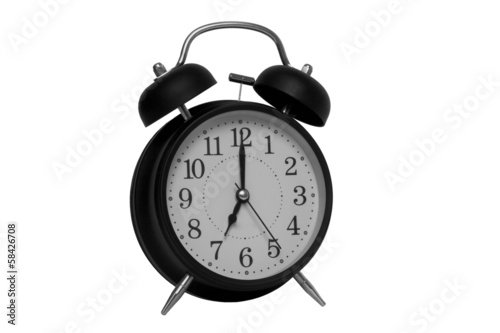 Black clock isolated on white background