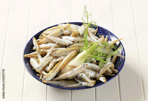 Εκτύπωση καμβά Bowl of fresh sprats