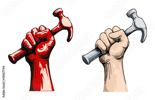 Fist holding a hammer