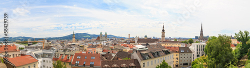 Linz, Panorama of old city, Austria © Zechal