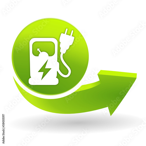 station de recharge électrique sur symbole vert
