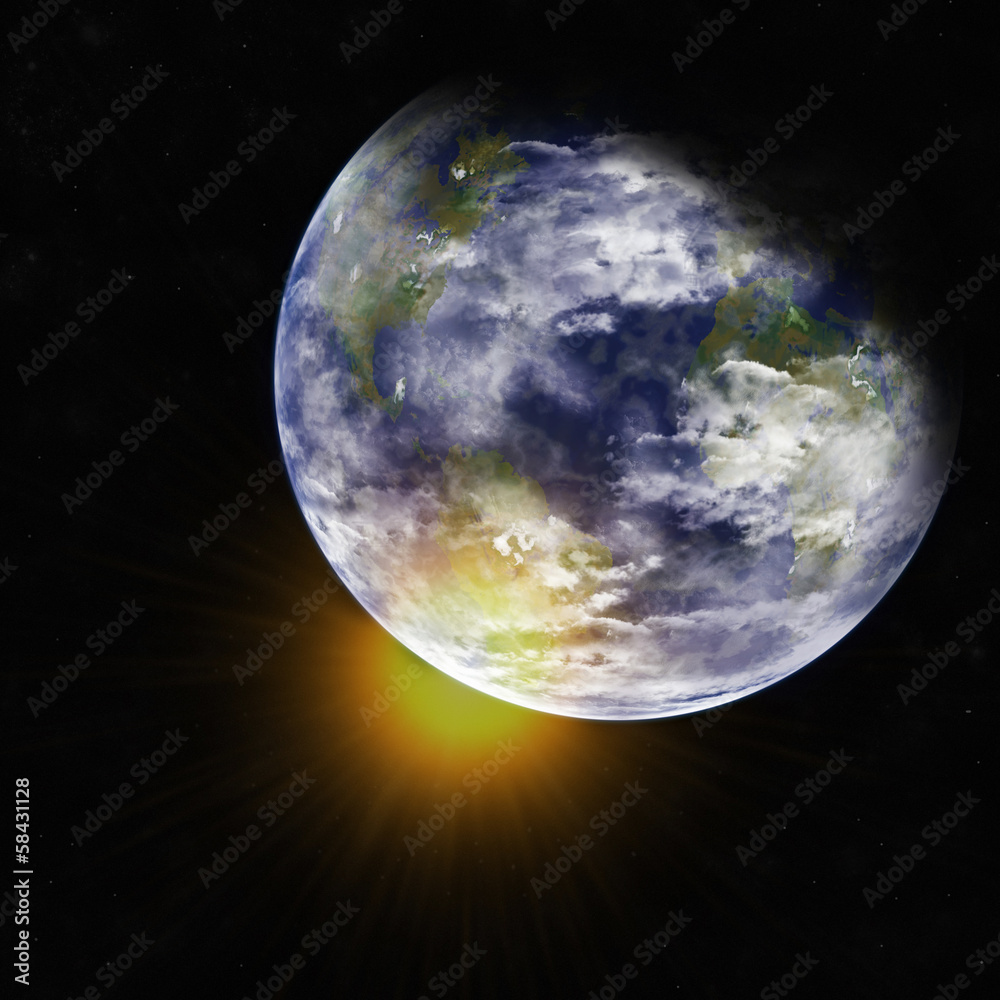 Fototapeta premium Earth from space. Elements of this image furnished by NASA.