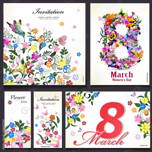 Set of floral cards for your design