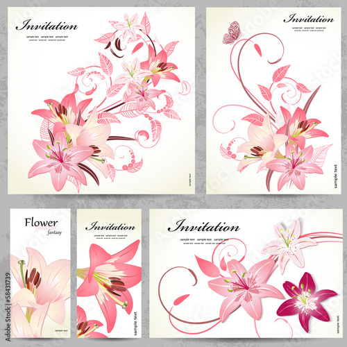 Set of floral cards for your design