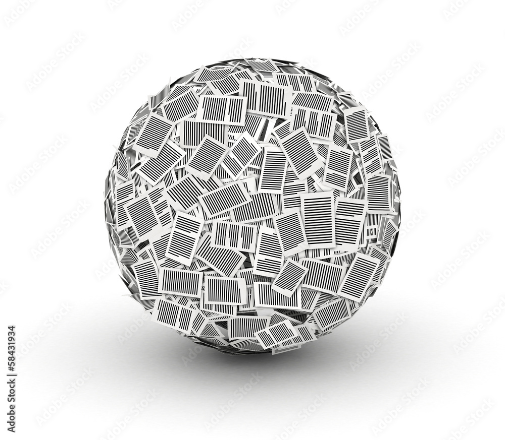 Huge paper ball from paper 3d isometry Huge paper ball from paper 3d isometry