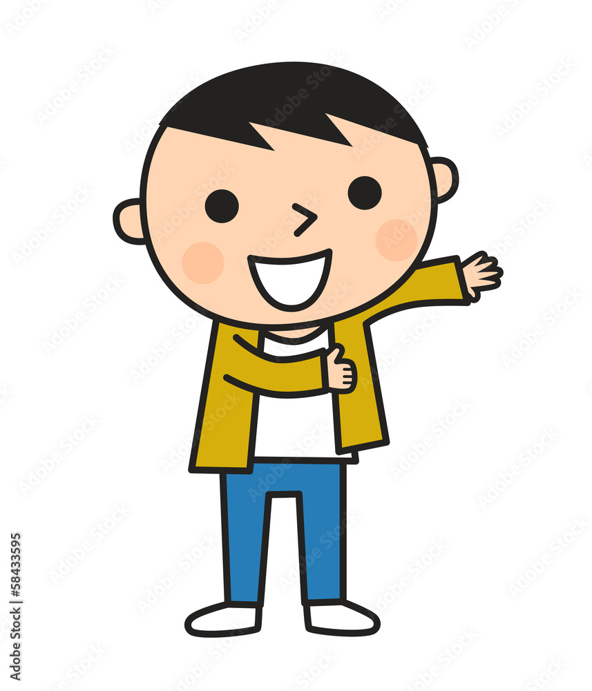 服を着る男の子 服を着る男の子