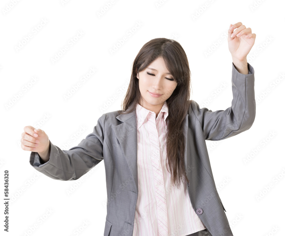 Young asian businesswoman conducts