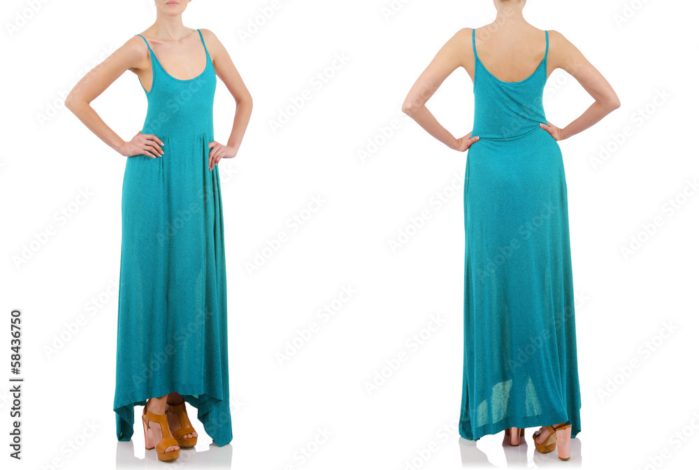 Fashion concept with woman clothing on white Fashion concept with woman clothing on white