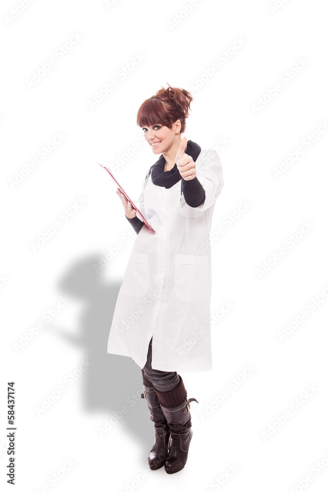 Brunette Female Doctor - Isolated Brunette Female Doctor - Isolated