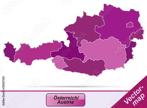 Oesterreich mit Grenzen in Violett