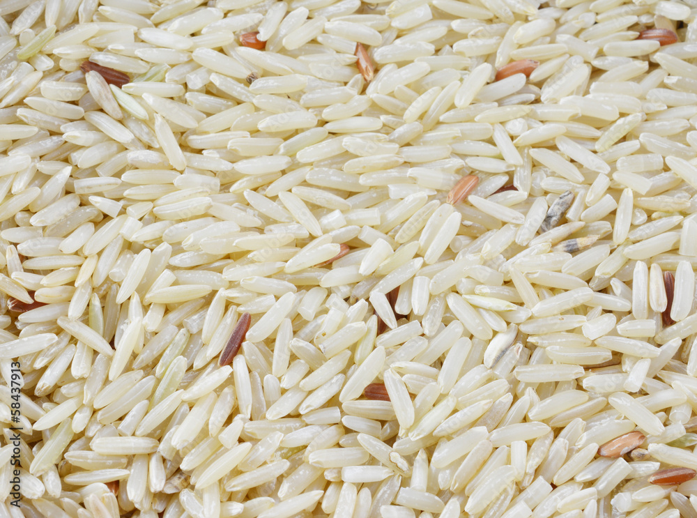 Boiled brown rice as a food background, top close-up view Boiled brown rice as a food background, top close-up view