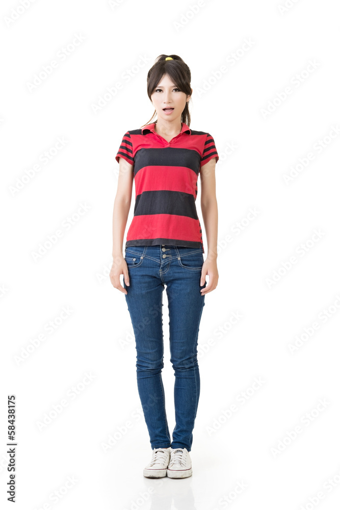 Asian woman, full length portrait Asian woman, full length portrait