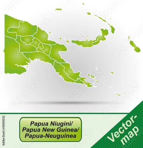 Papua-Neuguinea mit Grenzen in Grün