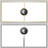 silver and golden text boxes with euro sign