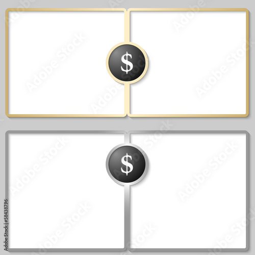 silver and golden text boxes with dollar sign
