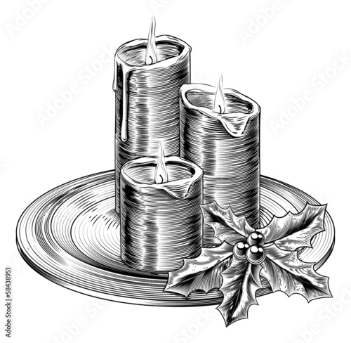 Vintage Christmas Candles a...