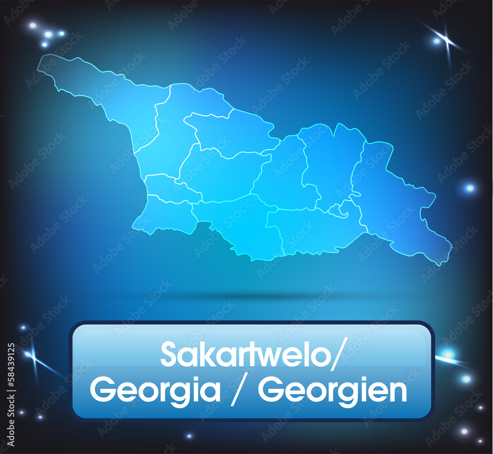 Georgien mit Grenzen in leuchtend einfarbig