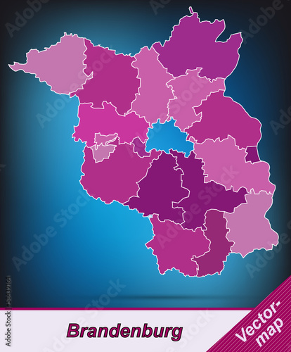 Brandenburg mit Grenzen in Violett