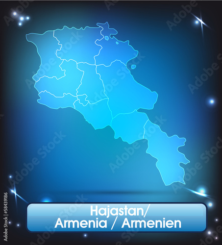 Armenien mit Grenzen in leuchtend einfarbig