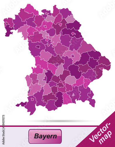 Bayern mit Grenzen in Violett