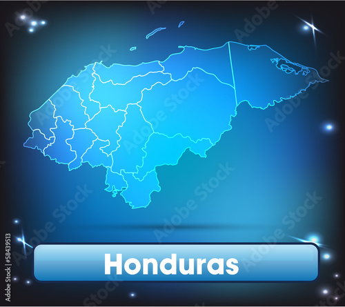 Honduras mit Grenzen in leuchtend einfarbig