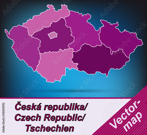 Tschechien mit Grenzen in Violett