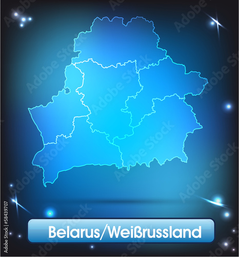 Weißrussland mit Grenzen in leuchtend einfarbig