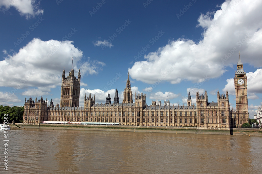 Famous and Beautiful view to Big Ben and the House of Parliament