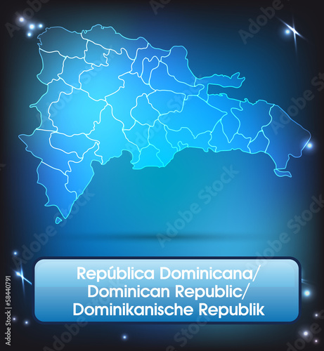 Dominikanische-Republik mit Grenzen in leuchtend