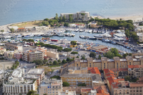Aerial view of Terracina harbour with tilt-shift lens effect © Eugeny Shevchenko