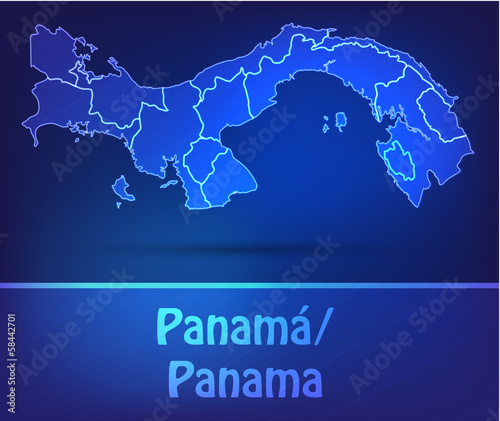 Panama mit Grenzen in einfarbig Scribble