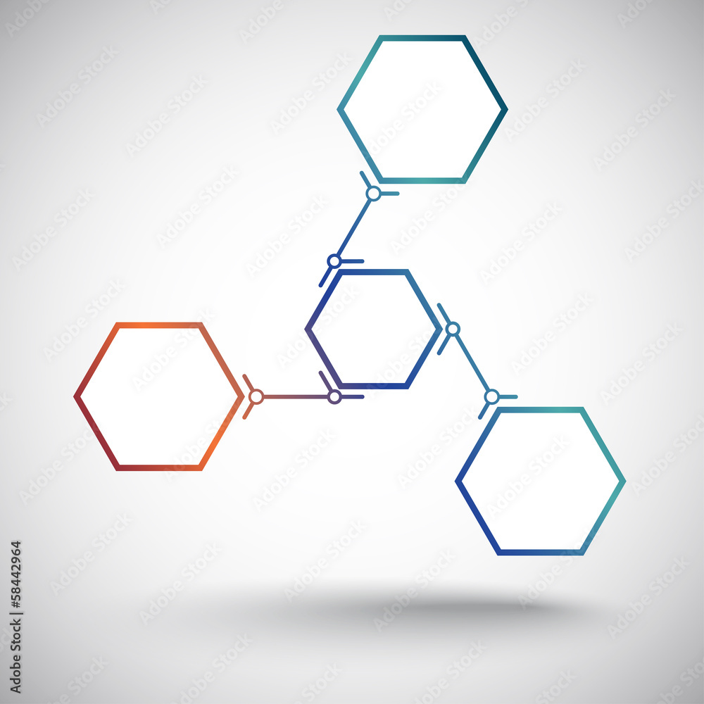 three large cells are connected to one another gradient three large cells are connected to one another gradient