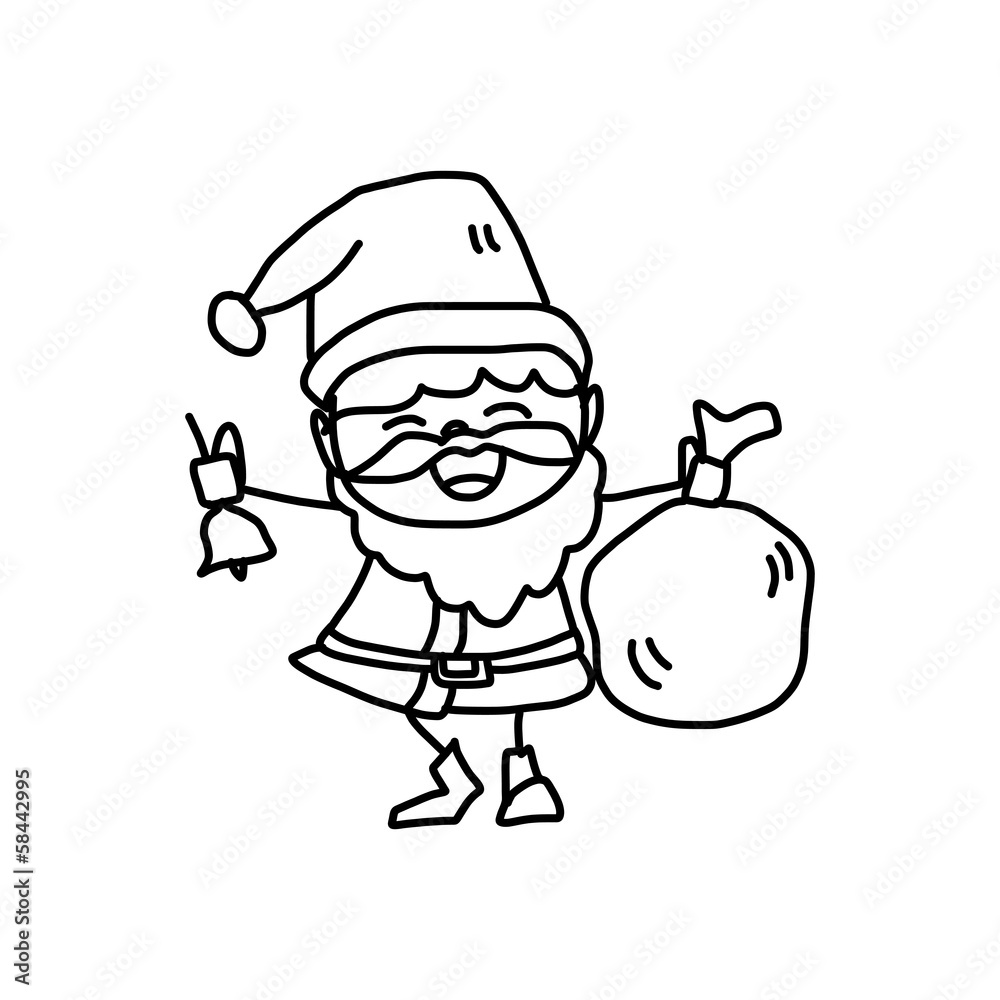 hand drawing cartoon christmas santa claus hand drawing cartoon christmas santa claus