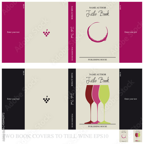 Copertine per libro che racconta del vino
