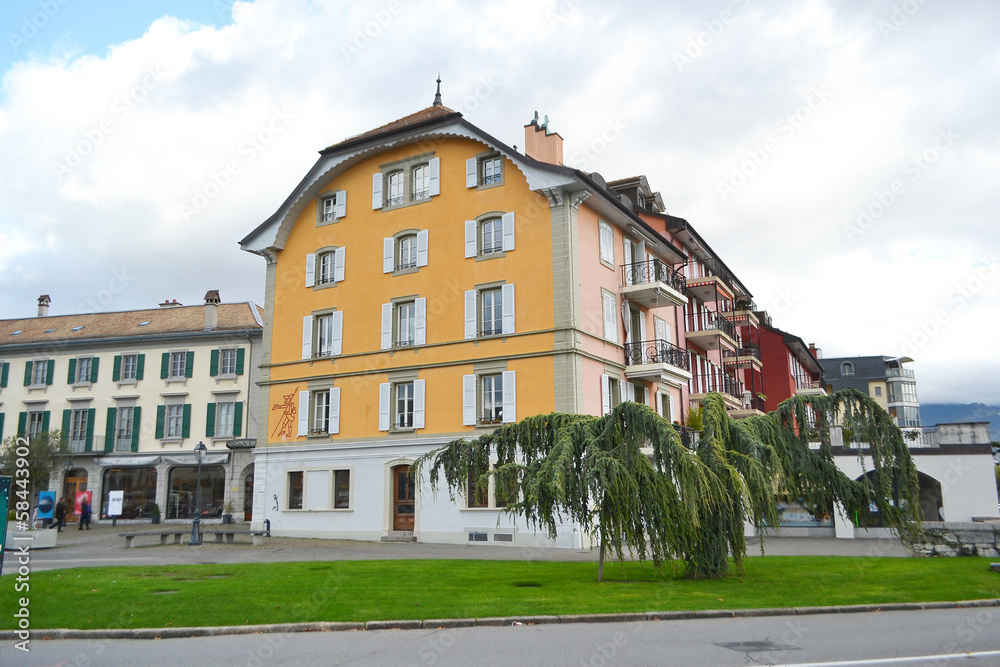 Fototapeta premium Street in Vevey, Switzerland