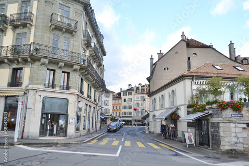 Street in Vevey, Switzerland © konstan