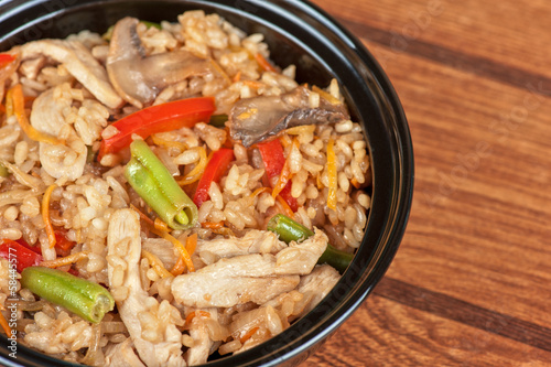 Rice chicken vegetable