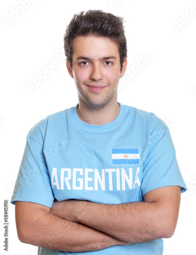 Smiling argentinian sports fan