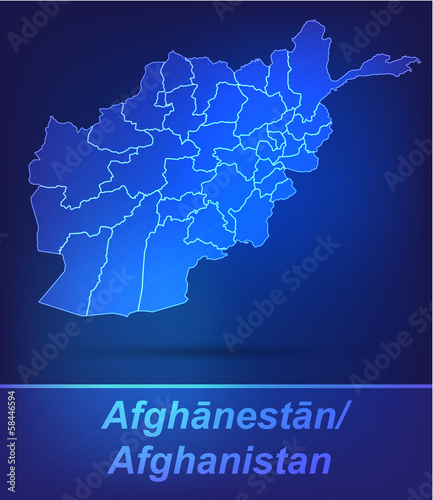 Afghanistan mit Grenzen als scribble